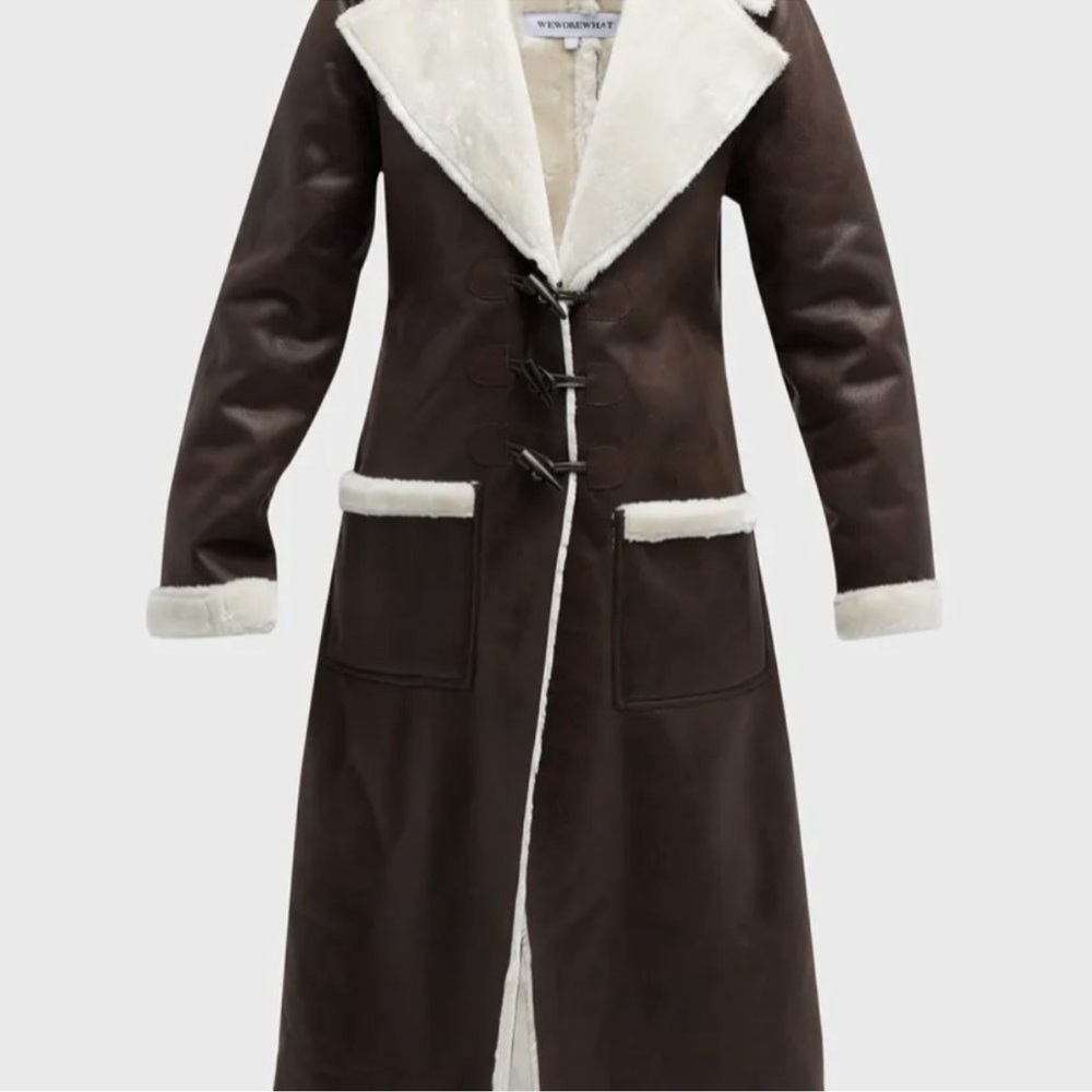 WeWoreWhat - Suede Bonded Trench Coat
